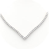 Ασημένιο κολιέ ριβιέρα με λευκές πέτρες