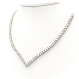 Ασημένιο κολιέ ριβιέρα με λευκές πέτρες