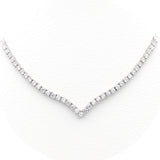 Ασημένιο κολιέ ριβιέρα 925 με λευκά ζιργκόν