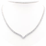 Ασημένιο κολιέ ριβιέρα 925 με λευκά ζιργκόν