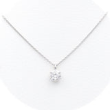 Ασημένιο επιπλατινωμένο κολιέ 925 με μοϊσανίτη