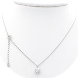 Ασημένιο επιπλατινωμένο κολιέ 925 με μοϊσανίτη