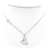 Ασημένιο επιπλατινωμένο γυναικείο κολιέ 925 με μοτίφ καρδιά