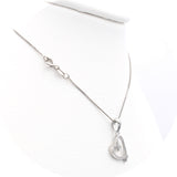 Ασημένιο επιπλατινωμένο γυναικείο κολιέ 925 με μοτίφ καρδιά