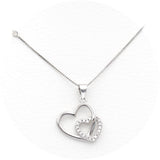 Ασημένιο γυναικείο επιπλατινωμένο κολιέ 925 με μοτίφ καρδιά
