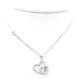 Ασημένιο γυναικείο επιπλατινωμένο κολιέ 925 με μοτίφ καρδιά