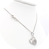 Ασημένιο γυναικείο επιπλατινωμένο κολιέ 925 με μοτίφ καρδιά