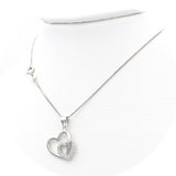 Ασημένιο γυναικείο επιπλατινωμένο κολιέ 925 με μοτίφ καρδιά