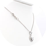 Ασημένιο κολιέ με μοτίφ φεγγάρι και καρδιά