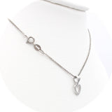 Ασημένιο επιπλατινωμένο γυναικείο κολιέ με μενταγιόν καρδιά