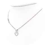 Ασημένιο επιπλατινωμένο γυναικείο κολιέ με μενταγιόν καρδιά