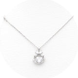 Ασημένιο κολιέ με μοτίφ φιόγκο και καρδιά