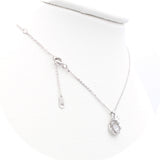 Ασημένιο κολιέ με μοτίφ φιόγκο και καρδιά