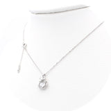 Ασημένιο κολιέ με μοτίφ φιόγκο και καρδιά