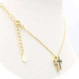 Ασημένιο κολιέ σταυρός με μαύρες πέτρες