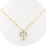 Ασημένιο κολιέ σταυρός με βιολετί πέτρες