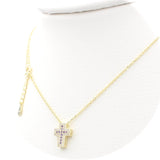 Ασημένιο κολιέ σταυρός με βιολετί πέτρες