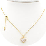 Ασημένιο επιχρυσωμένο κολιέ καρδιά με λευκές πέτρες