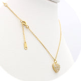 Ασημένιο επιχρυσωμένο κολιέ καρδιά με λευκές πέτρες