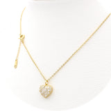 Ασημένιο επιχρυσωμένο κολιέ καρδιά με λευκές πέτρες