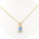 Ασημένιο επίχρυσο κολιέ 925 ροζέτα με μπλε πέτρα