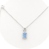 Ασημένιο κολιέ 925 σε σχέδιο ροζέτα με μπλε πέτρα