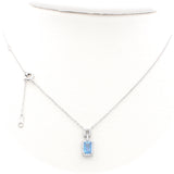 Ασημένιο κολιέ 925 σε σχέδιο ροζέτα με μπλε πέτρα