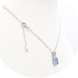 Ασημένιο κολιέ 925 σε σχέδιο ροζέτα με μπλε πέτρα