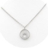 Επιπλατινωμένο ασημένιο κολιέ με στρογγυλό μοτίφ