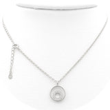 Επιπλατινωμένο ασημένιο κολιέ με στρογγυλό μοτίφ