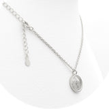 Επιπλατινωμένο ασημένιο κολιέ με στρογγυλό μοτίφ