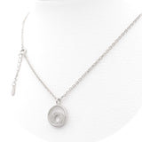 Επιπλατινωμένο ασημένιο κολιέ με στρογγυλό μοτίφ