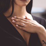 Μονόπετρο δαχτυλίδι λευκόχρυσο - WD415