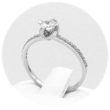 Μονόπετρο δαχτυλίδι λευκόχρυσο - WD438