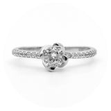 Μονόπετρο δαχτυλίδι λευκόχρυσο - WD438