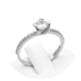 Μονόπετρο δαχτυλίδι λευκόχρυσο - WD438