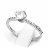 Μονόπετρο δαχτυλίδι λευκόχρυσο - WD438