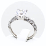 Μονόπετρο δαχτυλίδι λευκόχρυσο - WDZ328