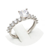 Μονόπετρο δαχτυλίδι λευκόχρυσο - WD440