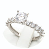 Μονόπετρο δαχτυλίδι λευκόχρυσο - WD440