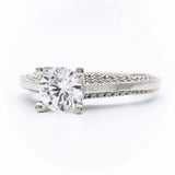 Μονόπετρο δαχτυλίδι λευκόχρυσο - WD442