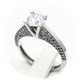 Μονόπετρο δαχτυλίδι λευκόχρυσο - WD442