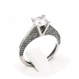 Μονόπετρο δαχτυλίδι λευκόχρυσο - WD442