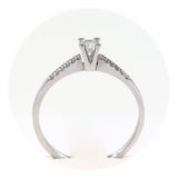 Λευκόχρυσο μονόπετρο δαχτυλίδι με διαμάντια - WDX074