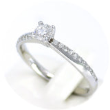 Μονόπετρο δαχτυλίδι λευκόχρυσο με διαμάντια - WDX077