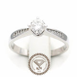 Μονόπετρο δαχτυλίδι λευκόχρυσο με διαμάντια - WDX132-1