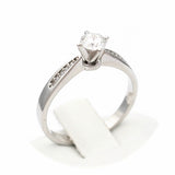 Μονόπετρο δαχτυλίδι λευκόχρυσο με διαμάντια - WDX132-1