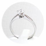 Μονόπετρο δαχτυλίδι λευκόχρυσο με διαμάντια - WDX132-1
