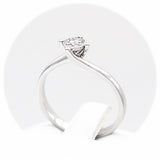 Μονόπετρο δαχτυλίδι λευκόχρυσο με διαμάντια - WDX135