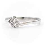 Μονόπετρο δαχτυλίδι λευκόχρυσο με διαμάντια - WDX135